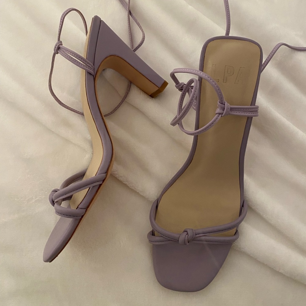 LPA Lavender Tie Up Heels